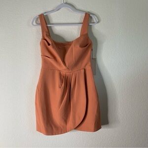 Keepsake the label Womens orange drift mini dress M/6 NEW